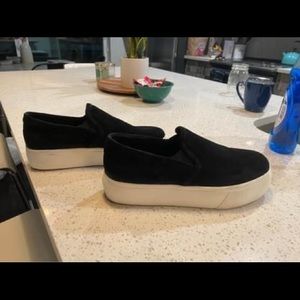 Black Steve Madden Velvet Platform Sneakers